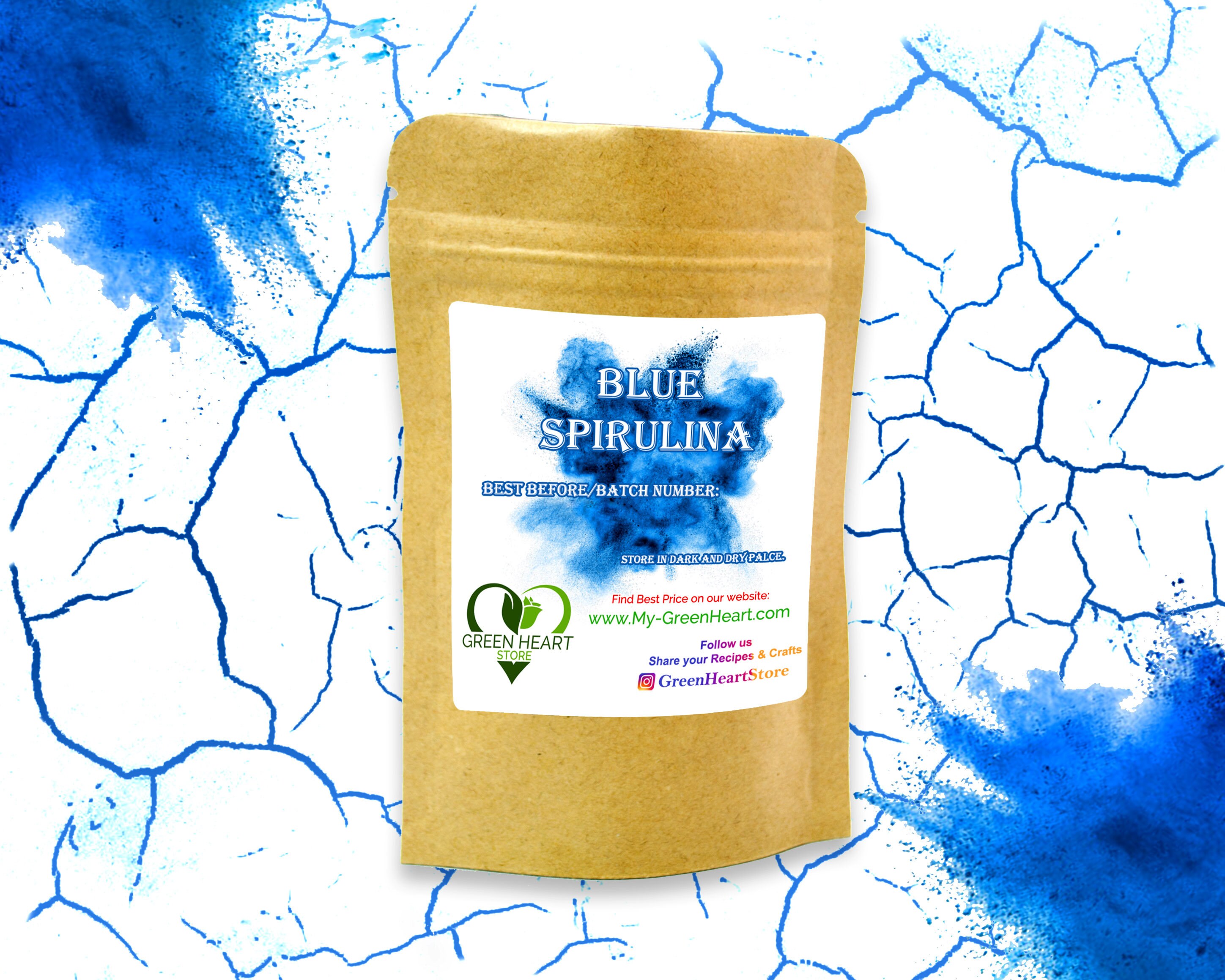 Natural Food Colouring Coloring 50g Blue Spirulina Powder Etsy