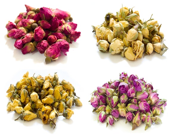 Pink Red Rose Buds, Petals Dried Rose Flowers, Craft Tea, Potpourri Soap  Candle 