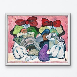 Original small painting, abstract figurative art 11 x 14 inches