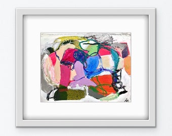 original framed small abstract painting, contemporary affordable painting, home wall decor, #9