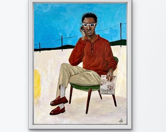 Original Acrylic Portrait Painting, Outsider Art, 11x14