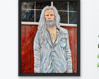 Original Acrylic Portrait Painting, Outsider Art, 11x14