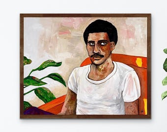 Original Portrait Acrylic Painting: Brut Street Art, 16x20inches