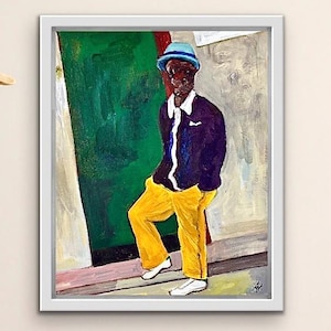 Original small painting, unique portrait artworks on canvas sold by the artist, &quot;8 x 10 series NO.1&quot;