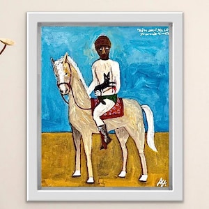 Original small painting, unique portrait artworks on canvas sold by the artist, &quot;8 x 10 series NO.1&quot;