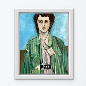 Pintura de retrato original pequena: acrílico sobre tela, assinada