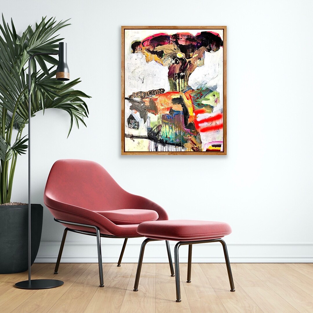 Original Acrylic Painting, Living Wall Hanging, Animal Art Wall Decor, Contemporary Modern, One