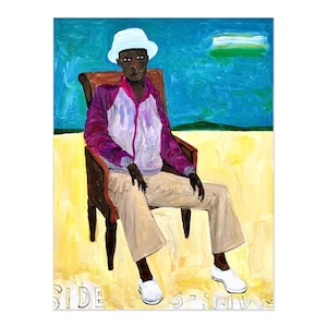 Original Small Portrait Painting: Acrylic on Canvas, Signed Art