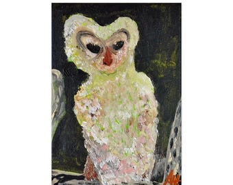 Macoon Design Original Acrylic Animal Painting, 7x5 Canvas Art, Contemporary Brut Street Style
