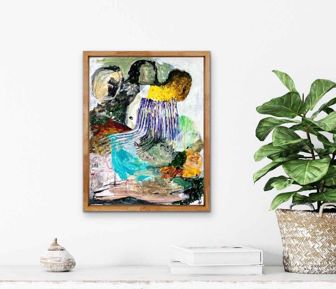 Original Small Abstract Painting, Abstract Figurative Art, 11 X 14 ...