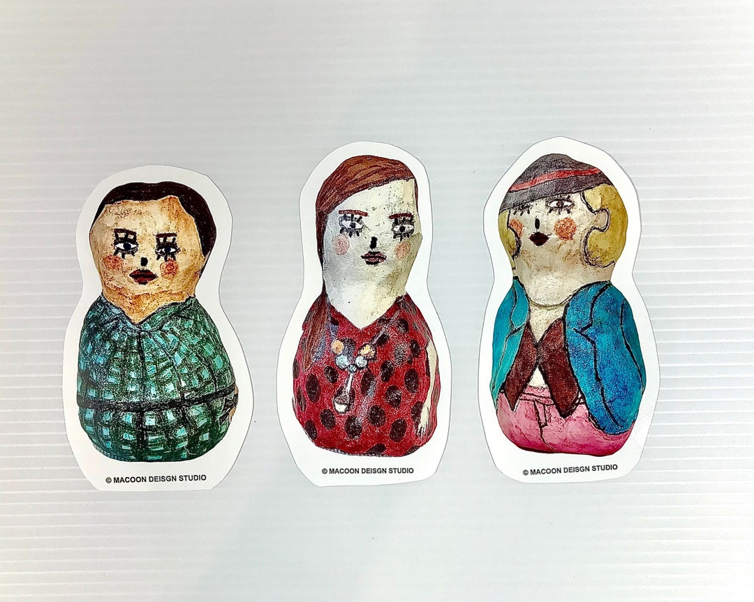 Fashion Girls Art Stickers: Macoon Design Vinyl Decal Set - Etsy