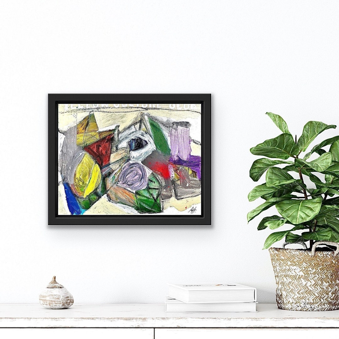 オリジナル抽象アクリル絵画：現代的な壁装飾（11x14） - Etsy 日本