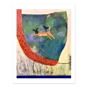Stampa artistica originale in edizione limitata, street outsider brut, arazzo da parete unico e colorato di alta qualità, opera d'arte unica nel suo genere, firmata dall'artista