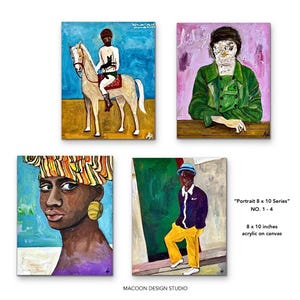 Original small painting, unique portrait artworks on canvas sold by the artist, &quot;8 x 10 series NO.1&quot;