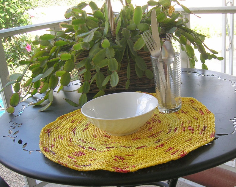Recycled Plastic Placemats Yellow and Red Etsy