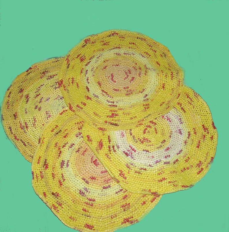 Recycled Plastic Placemats Yellow and Red Etsy