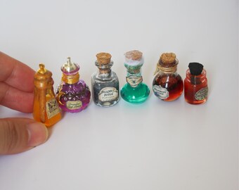 Dollhouse Miniature Potion Bottles,Apothecary Jars