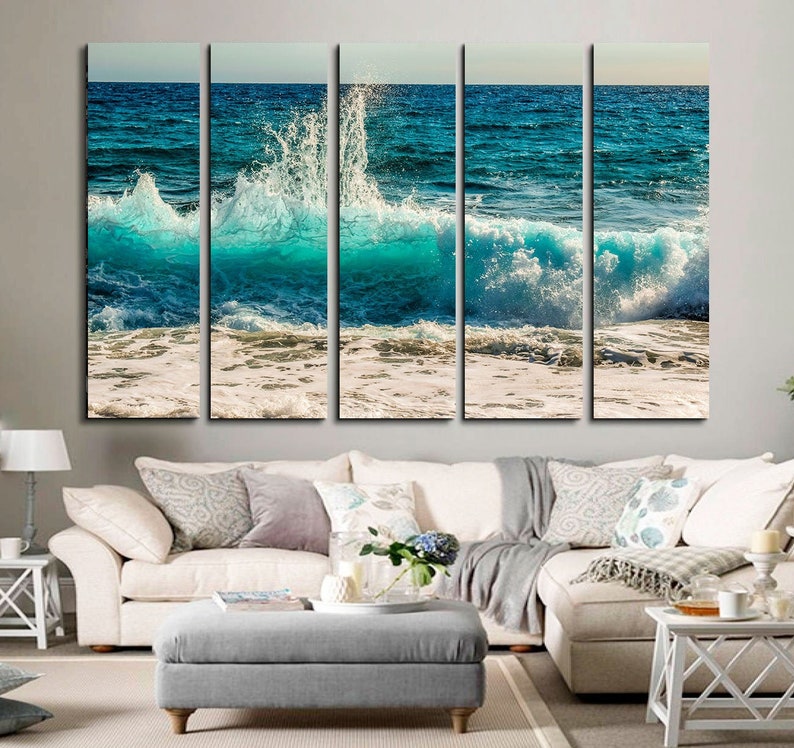 Canvas Art Ocean Canvas Wall Art Ocean Canvas Sea Waves Canvas Etsy