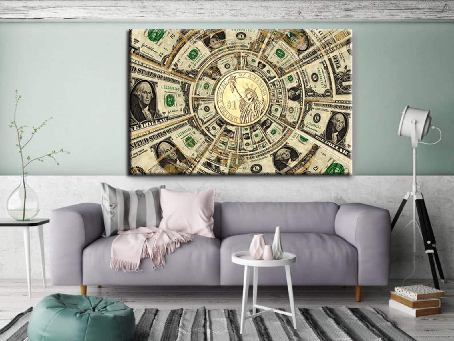 Dollar USA Canvas Art Money Art American Dollar Wall Art USA Etsy