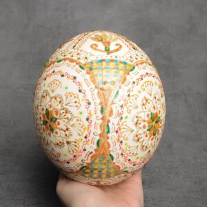 Huge pysanka, ostrich pysanka, Unique Easter egg, Ukrainian hand painted egg, Ostrich egg painted, Hand painted ostrich egg, pysanka egg