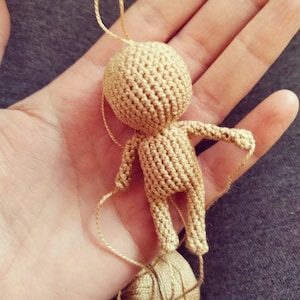 Basic doll body - amigurumi crochet tiny doll - pattern little toy pdf tutorial ENGLISH, stuffed doll