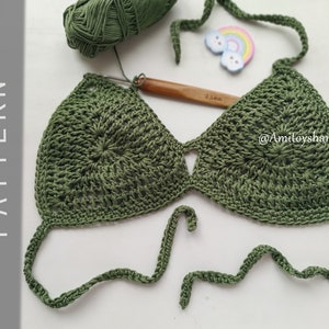 Crochet pattern top bikini top - bustier top Halter top Summer top Crochet bralette Crochet crop top Lace top Boho top Beach top Crochet