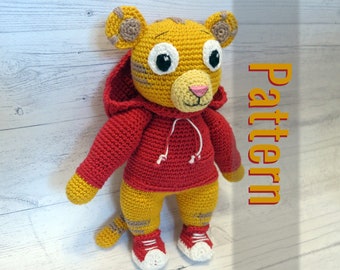 PATTERN Daniel the Tiger - crochet doll - Amigurumi crochet softies doll