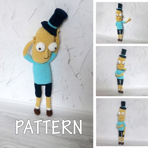 PATTERN: Crochet  doll man with hat, amigurumi doll