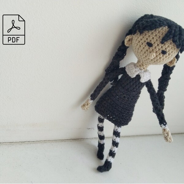 Crochet pattern for the Goth Girl doll