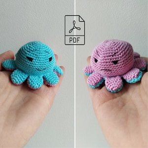 Crochet pattern - Reversible tiny Octopus, mood