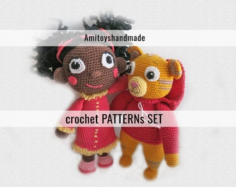 Set of crochet patterns Daniel the tiger and miss Elaina