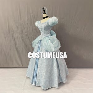 Princess Cinderella Dress Cinderella Blue Dress Cosplay Costume Outfit Dress Adult Woman Girls Luxury Version