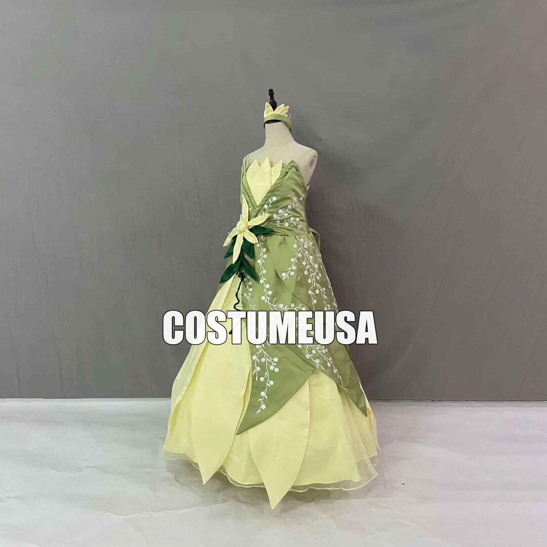 HAWEE Princess Tiana Dress For Girls Green Fairy Frog Fancy Dresses