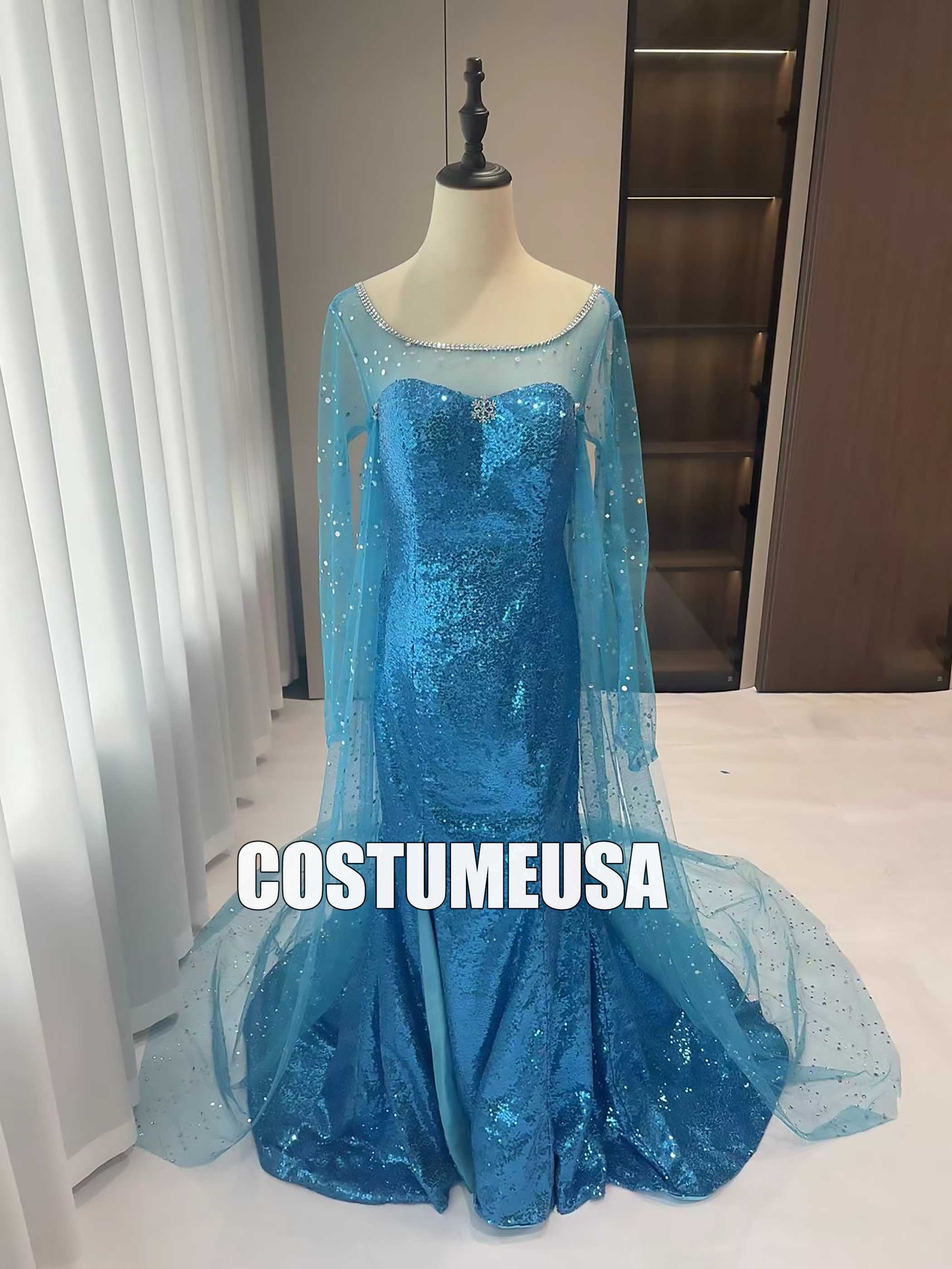 chinese dress ladies Luxury Blue Velvet Beaded Two Piece Evening Dress with Scarf SS793 Blue / 6