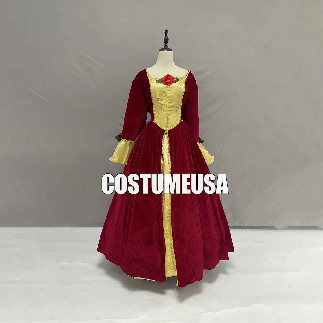 open lace back dress The Fairy Godmother Collection Red Rose Princess Village Dress – Only  Little Once main image 0