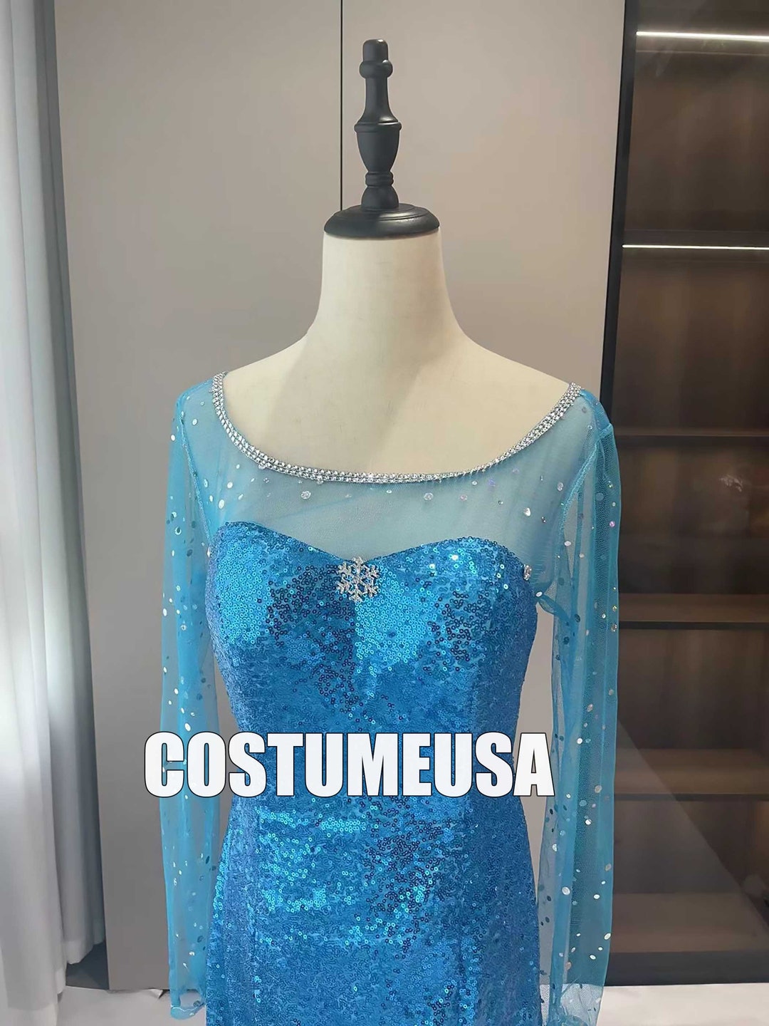 Princess Elsa Dress Frozen Elsa Snow Queen Blue Dress Cosplay Costume - Etsy