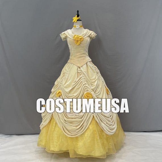 Vestido de princesa Bella, traje de Bella, disfraz de Cosplay de