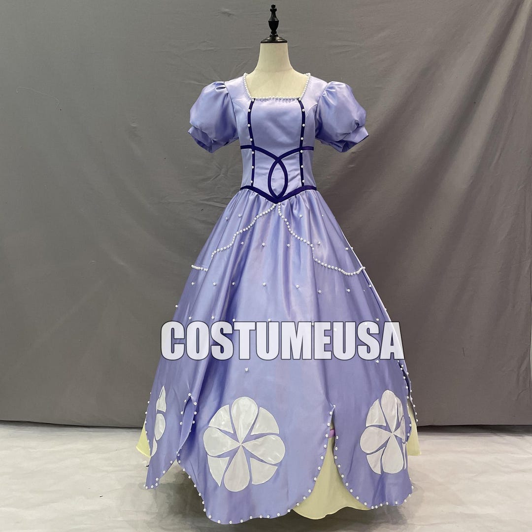 Vestido de la Princesa Sofía, Disfraz de Cosplay de Sofía, Vestido