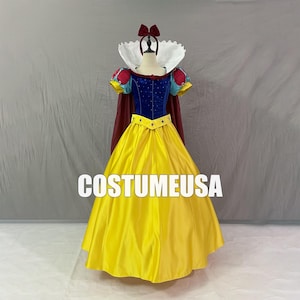 Princess Snow White Dress Snow White Cloak Outfit Cosplay Costume Outfit Dress Adult Woman Girls Luxury