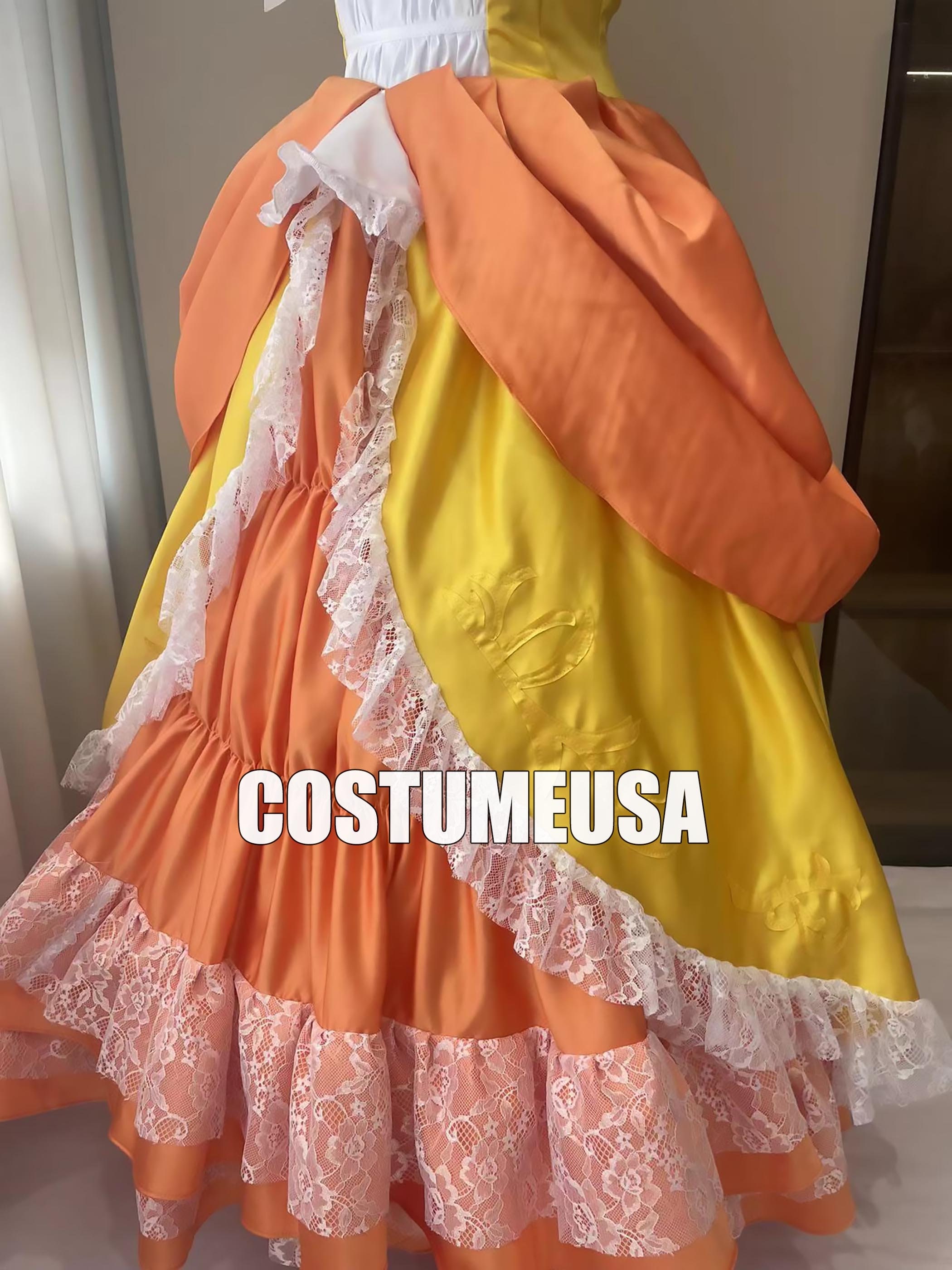 open lace back dress Atorcher Princess Daisy Costumes for Girls Super Mario Princess Daisy Dress  up Kids Halloween Fancy Dress (2-3 Years) : Amazon.com.au: Toys & Games
