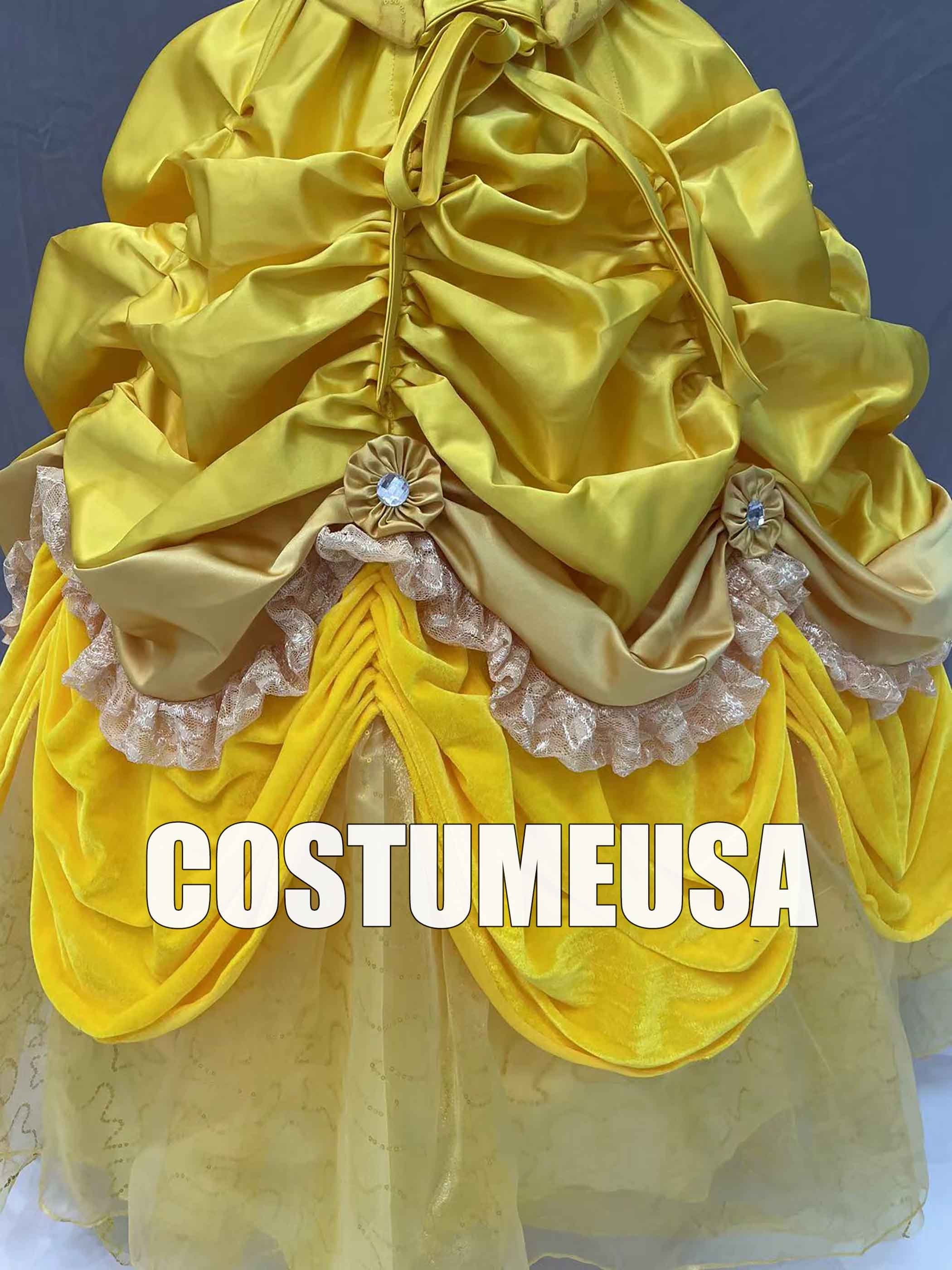 windsor black and gold sequin dress Adult Belle cosplay costume Belle Belle's Gold Dress Costume – Cosplayrr main image 1