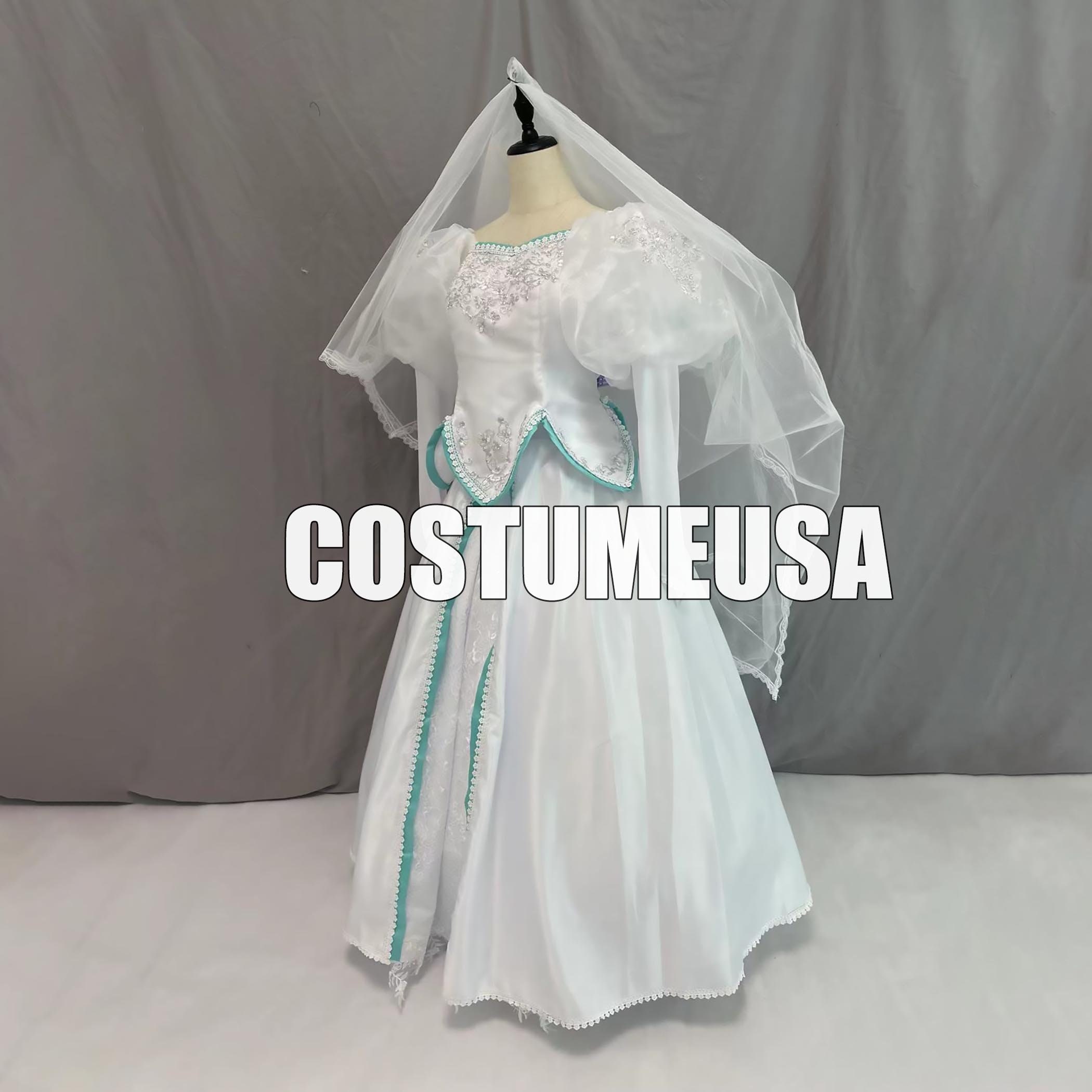 strapless open back dress Cosplay costume Fancy Princess Ariel Pink Wedding dress The little Mer –  Mermaidcosplay