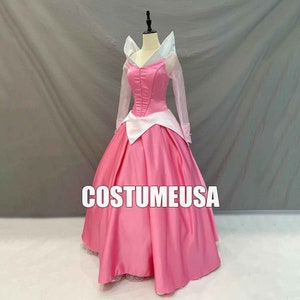 Princess Aurora Dress Sleeping Beauty Aurora Pink Dress Woman Girls Cosplay Costume