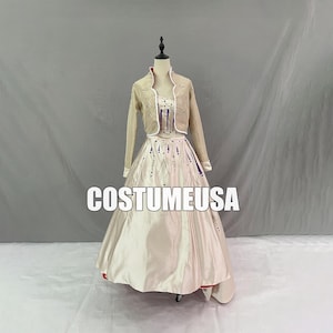 Princess Anna Dress Frozen Anna Dress Embroidery Flowers Outfit Cosplay Costume Outfit Dress Adult Woman Girls Luxury