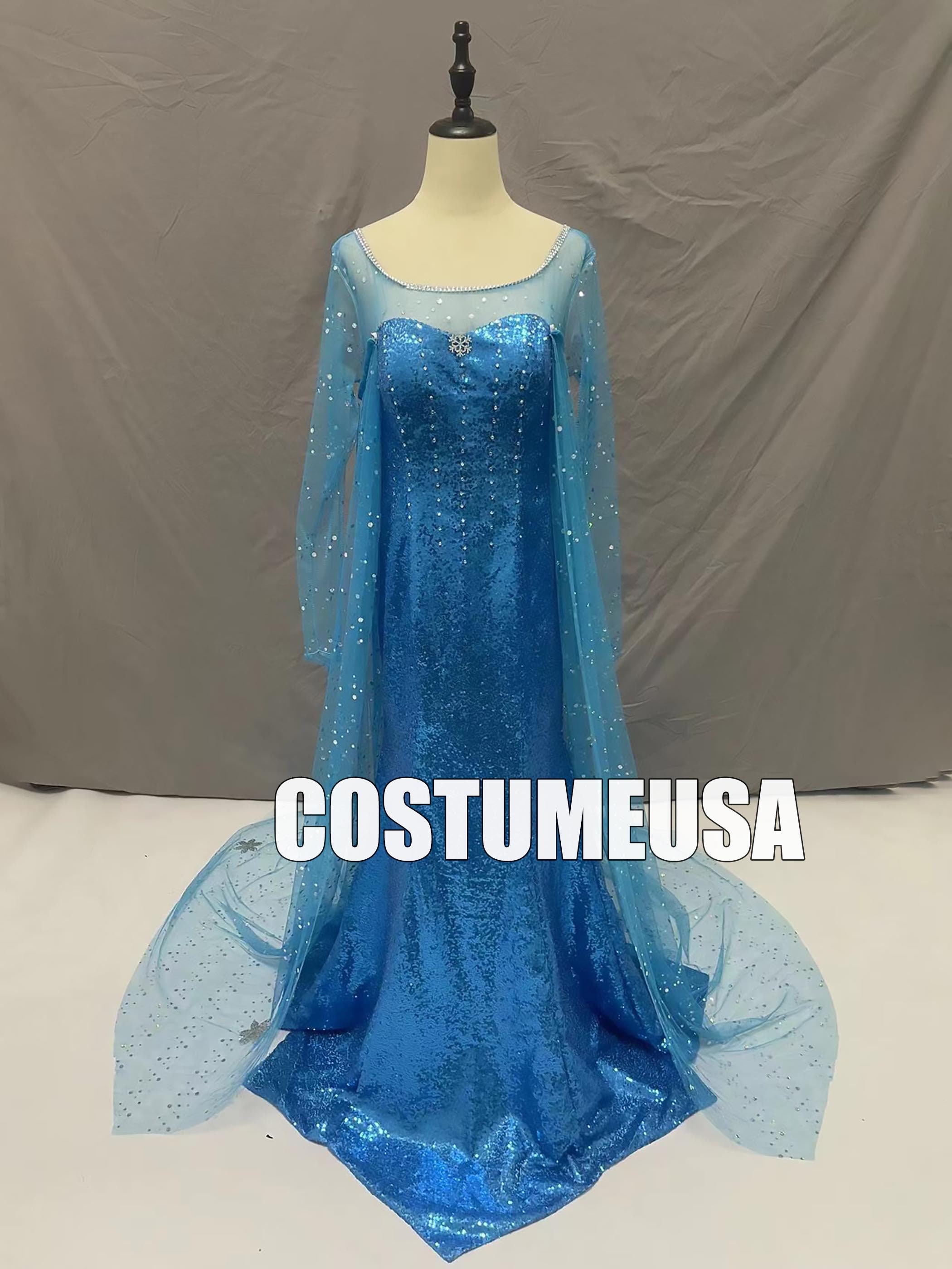Elsa jurk blauw met ster GRATIS ketting | Elsa Anna jurk Frozen | Nederland