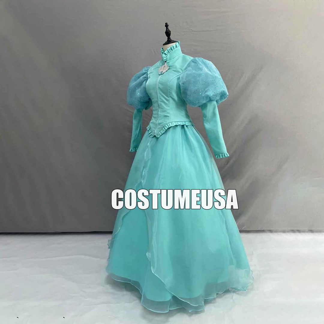 Princess Ariel Dress Ariel Cosplay Costume Kids Little Mermaid Dress Green  Adult Woman Girls - Etsy