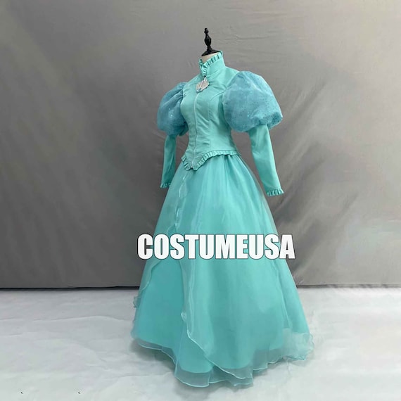 Princess Ariel Dress Ariel Cosplay Costume Kids Little Mermaid Dress Green Adult Woman Girls