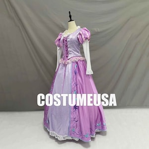 Princess Rapunzel Dress Rapunzel Tangled Purple Dress Embroidery Flowers Woman Girls Cosplay Costume