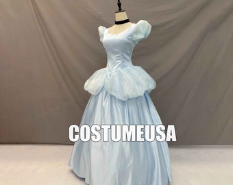 Handmade Cinderella Dress Princess Cinderella Cosplay Costume Adult & Child Cosplay