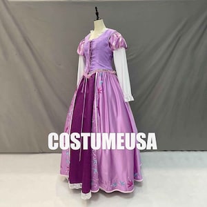 Princess Rapunzel Dress Tangled Rapunzel Dress Tangled Costume Cosplay Adult Woman Girls Embroidery Flowers